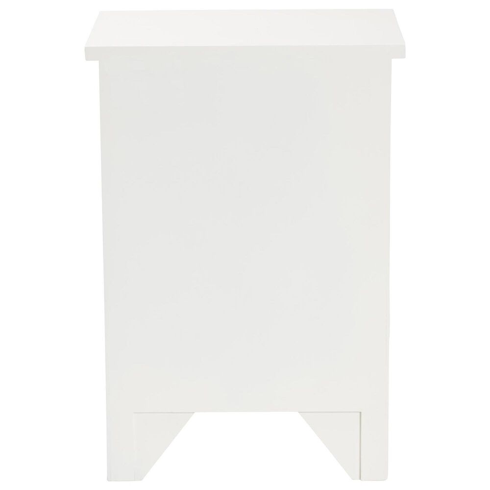 Baxton Studio Lambert 1-Drawer End Table in White, , large