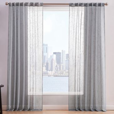 Pem America Style 212 Sheer 96" x 50" Window Panel in Grey (Set of 2), , large
