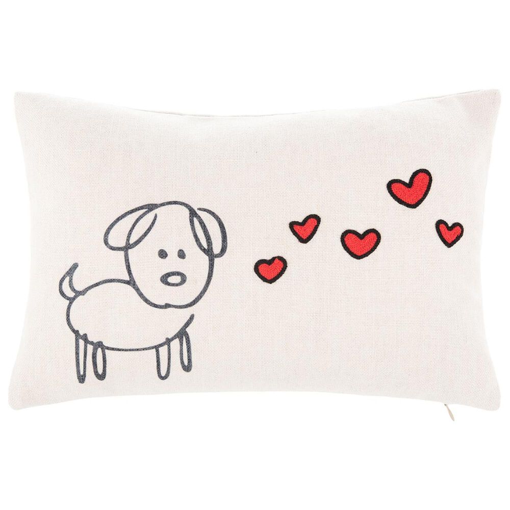 Safavieh Puppy Love Pillow in Cream/Red, , large