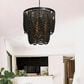 Creative Coop Laurel 2-Tier Draped Wood Bead Chandelier in Black, , large