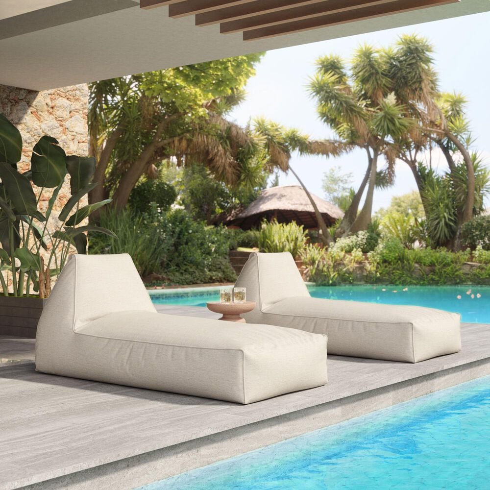 Zuo Modern Kalm Patio Chaise Lounge Chair in Beige, , large