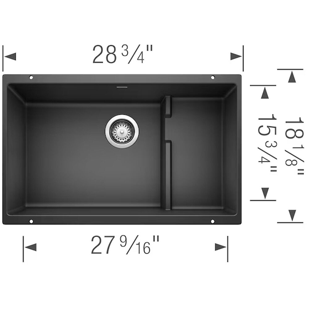 Blanco Precis 29&quot; Cascade Super Single Kitchen Sink with Colander in Anthracite, , large