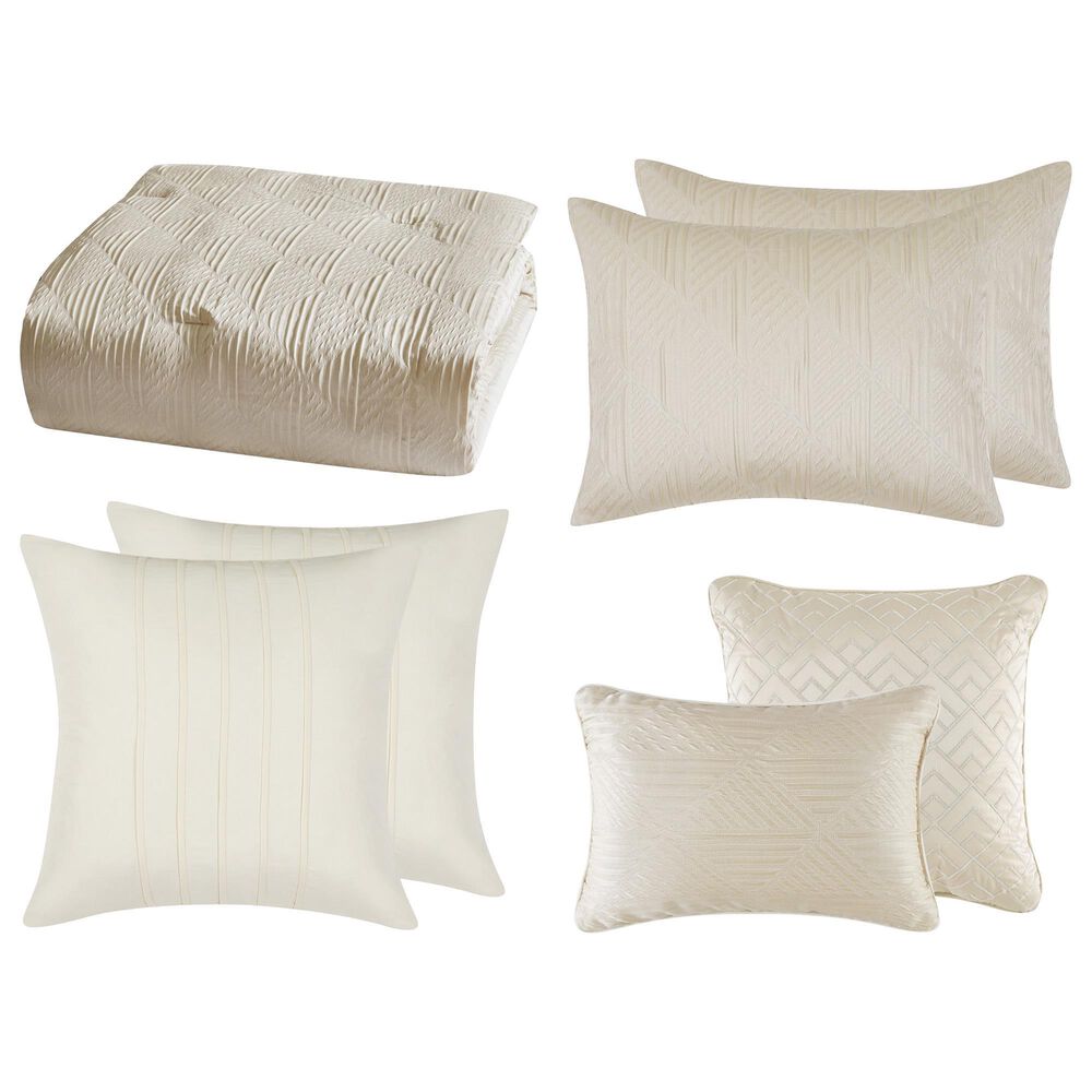 Pem America 5th Avenue Lux Noelle 7-Piece King Comforter Set in Gold, , large