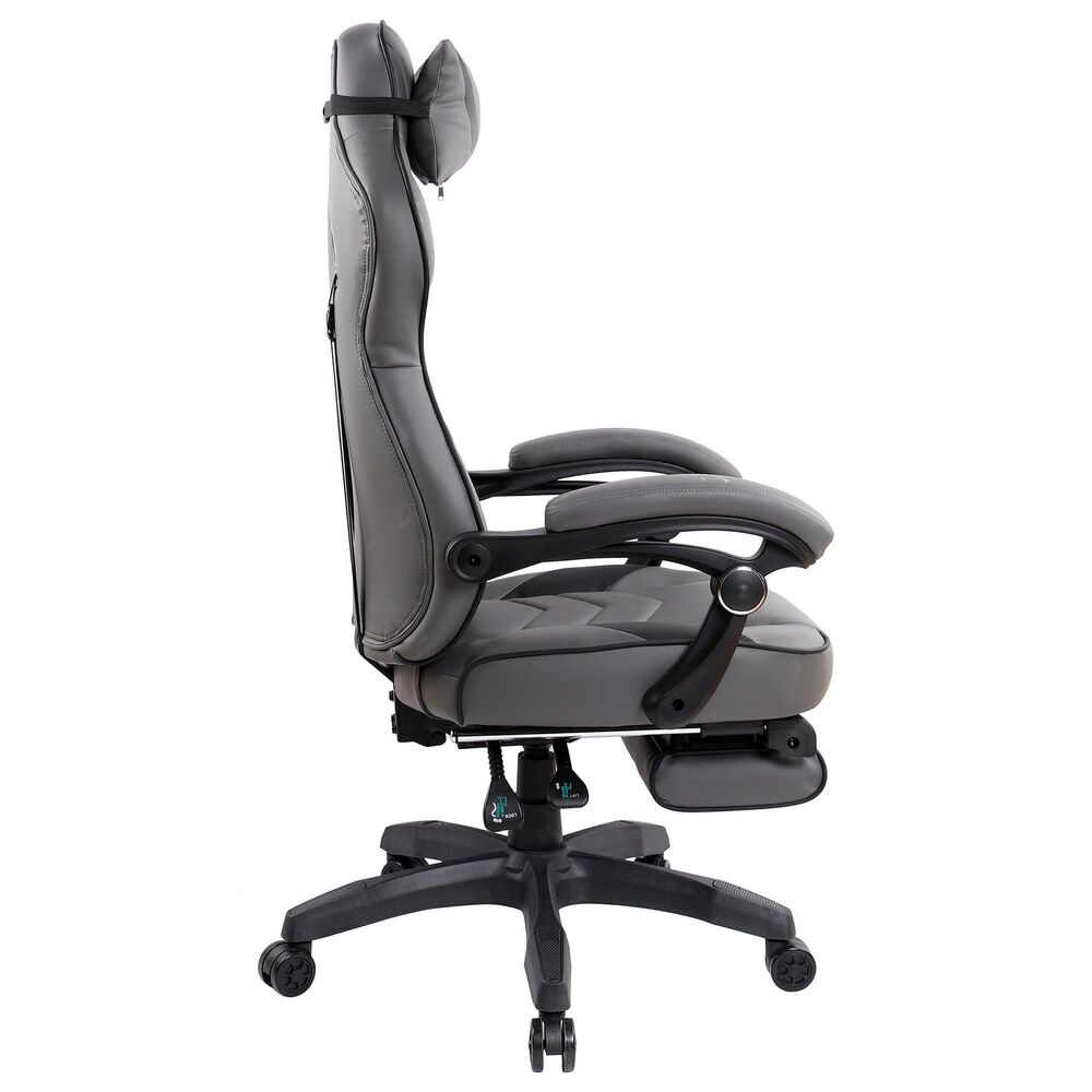 Rta Products Llc Fully Reclining Executive Office Chair with Footrest in Black and Grey, , large