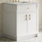 James Martin Bellshire 30" Single Bathroom Vanity in Bright White with 3 cm Eternal Jasmine Pearl Silestone Top and Rectangular Sink, , large