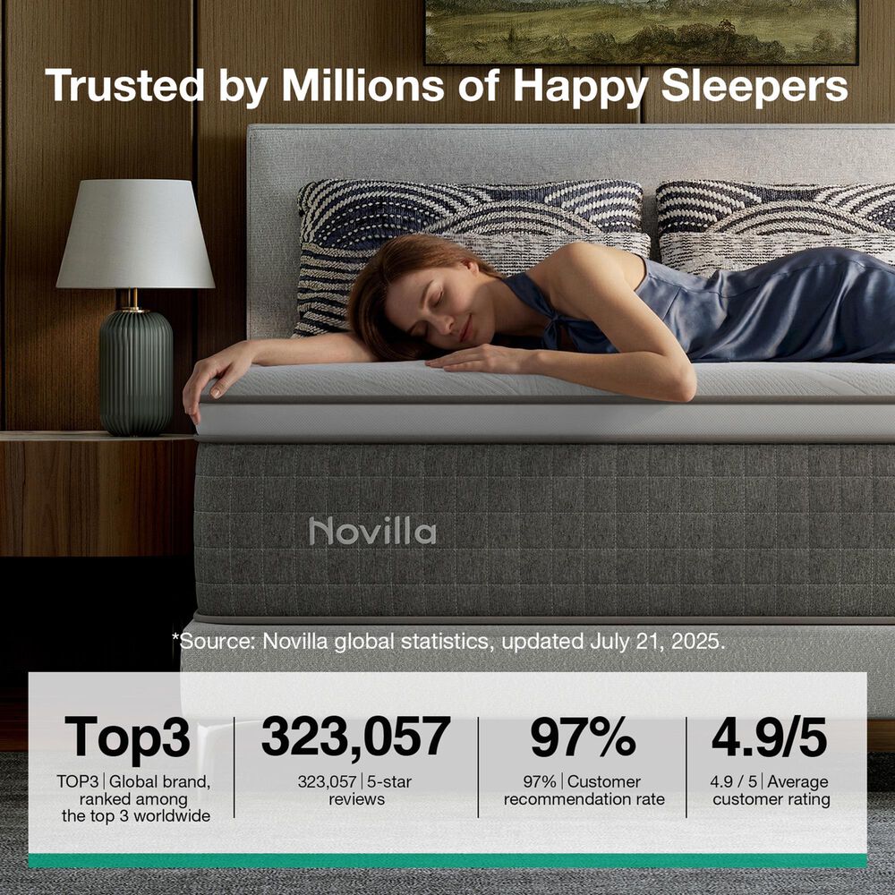 Novilla Vela 12" Medium Queen Mattress in a Box, , large