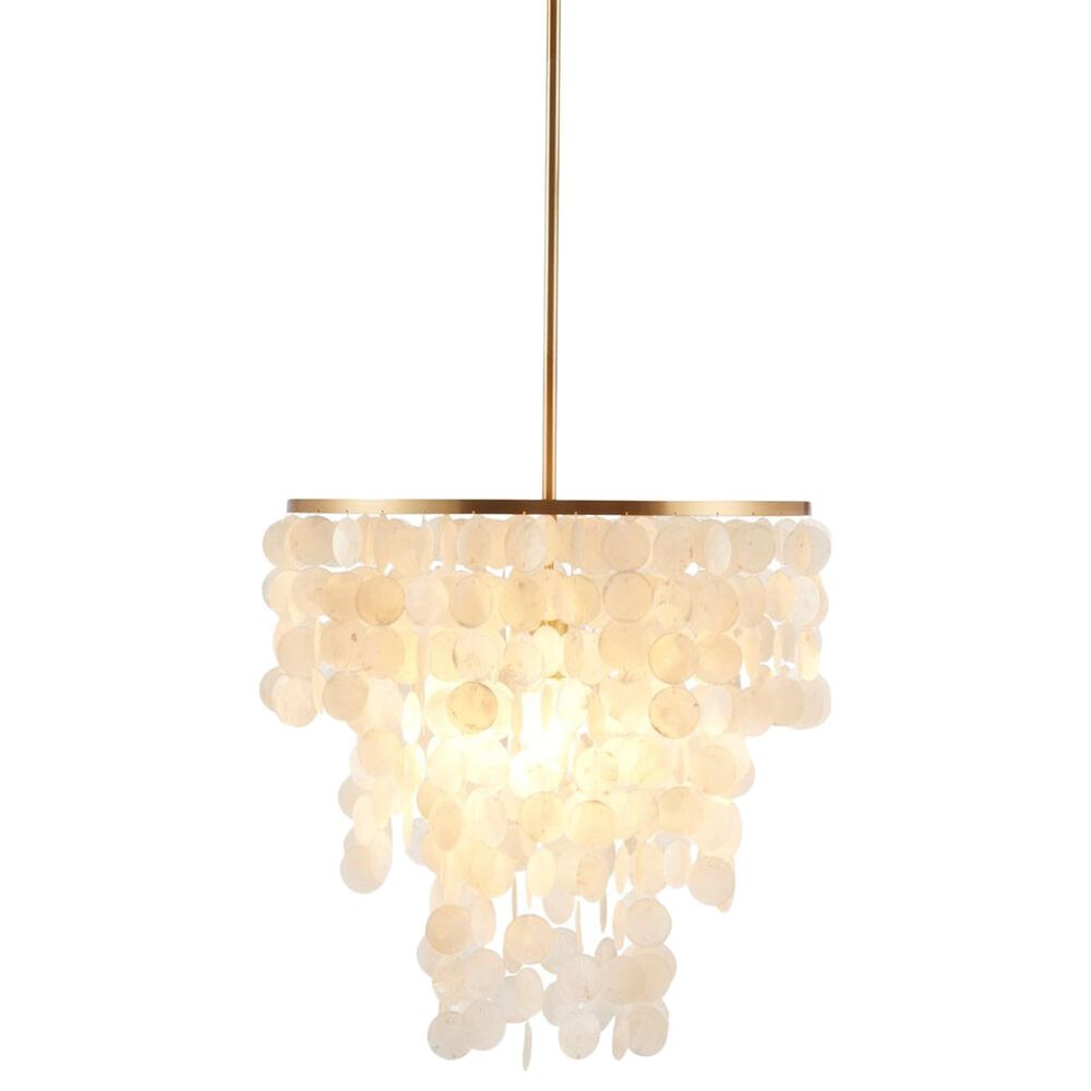 Hampton Park Isla Layered Capiz Chandelier in Gold, , large