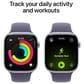 Apple Watch Series 11 (GPS+Cellular) 46mm Aluminum Case with Purple Fog Sport Band - S/M in Silver and 2-Year AppleCare+, , large