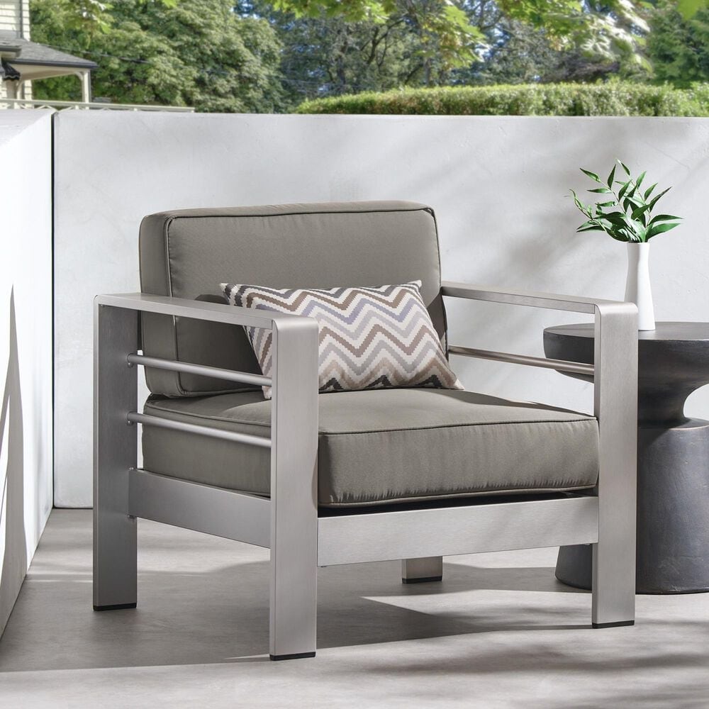 Hearth and Haven Cape Coral Outdoor Club Chair in Silver, , large