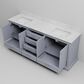 Lexora Home Dukes 80" Double Bathroom Vanity in Dark grey with 2 cm White Carrara Marble Top and Rectangular Sinks, , large