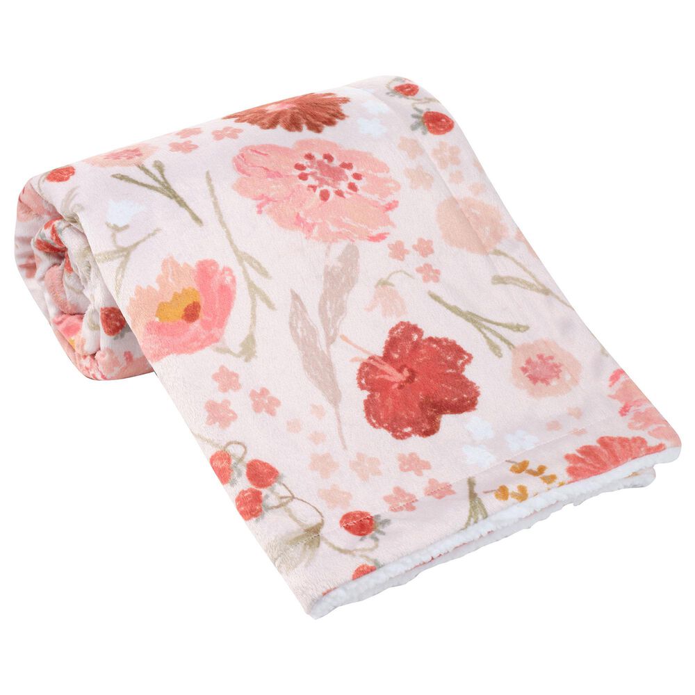 Lambs &amp; Ivy Flower Power Baby Blanket in Pink, , large