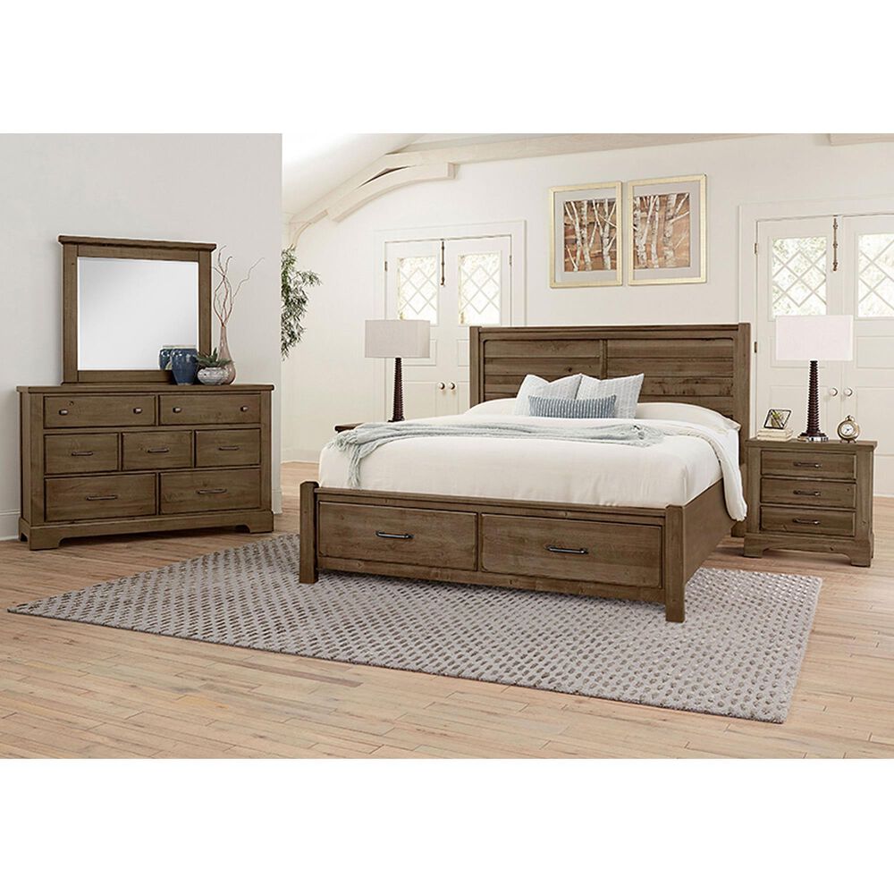 Viceray Collections Cool Rustic 3-Piece King Plank Bedroom Set with Storage in Mink, , large