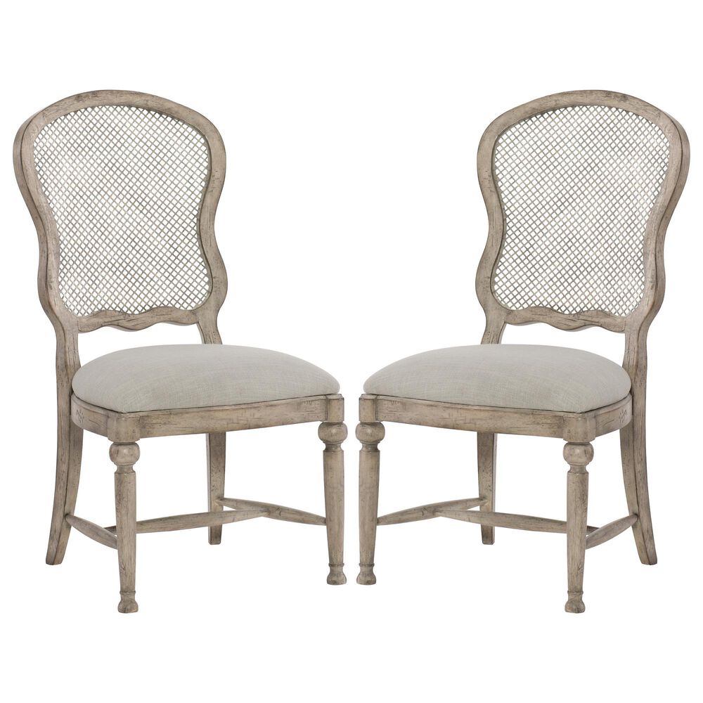 Hooker Furniture Boheme Gaston Metal Back Side Chair with Grey Cushion in Mercantile White (Set of 2), , large