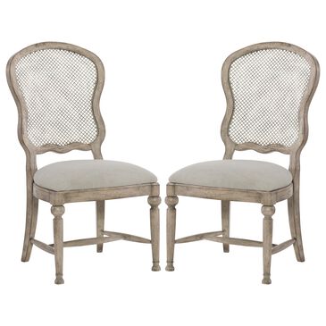 Hooker Furniture Boheme Gaston Metal Back Side Chair with Grey Cushion in Mercantile White (Set of 2), , large