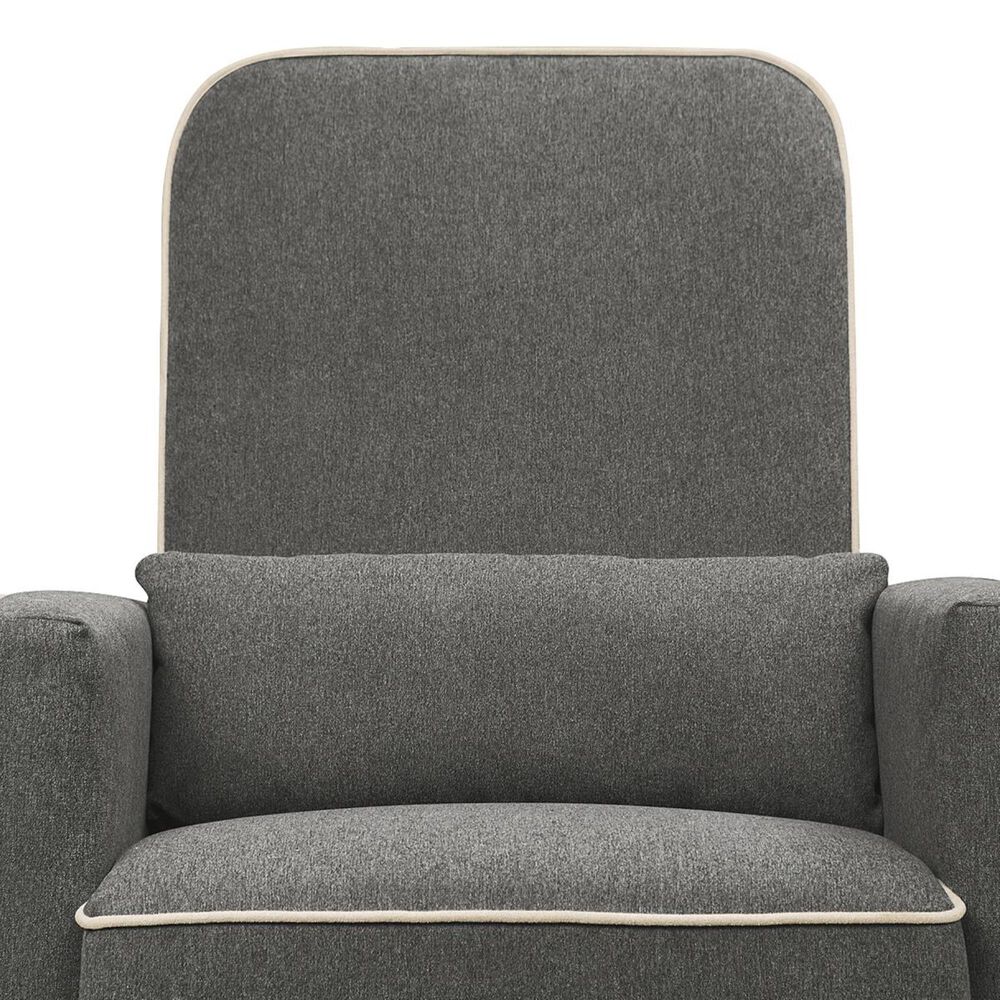 DaVinci Olive Swivel Glider with Bonus Ottoman in Dark Grey and Cream