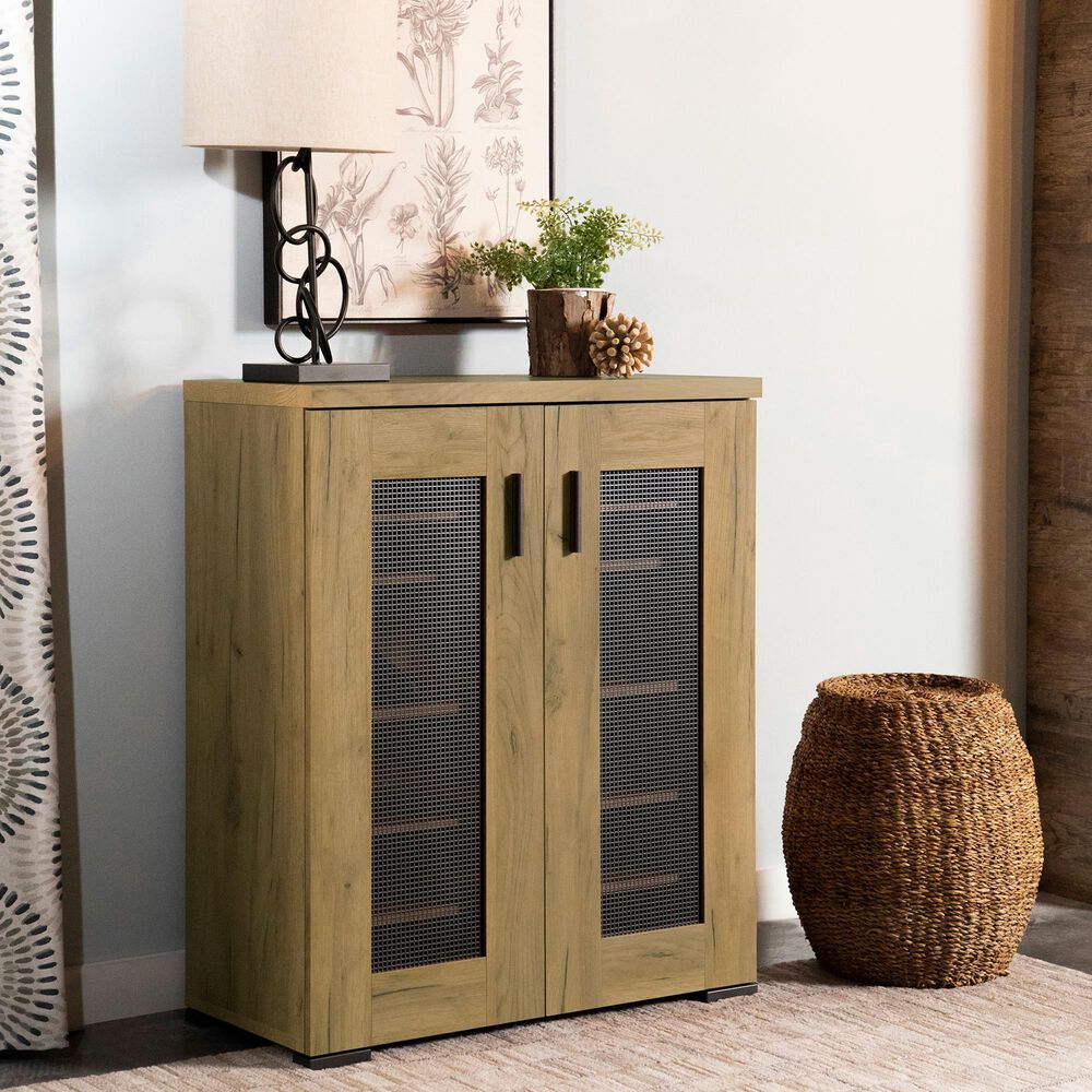 Coaster Bristol 6-Shelf Shoe Cabinet in Golden Oak, , large
