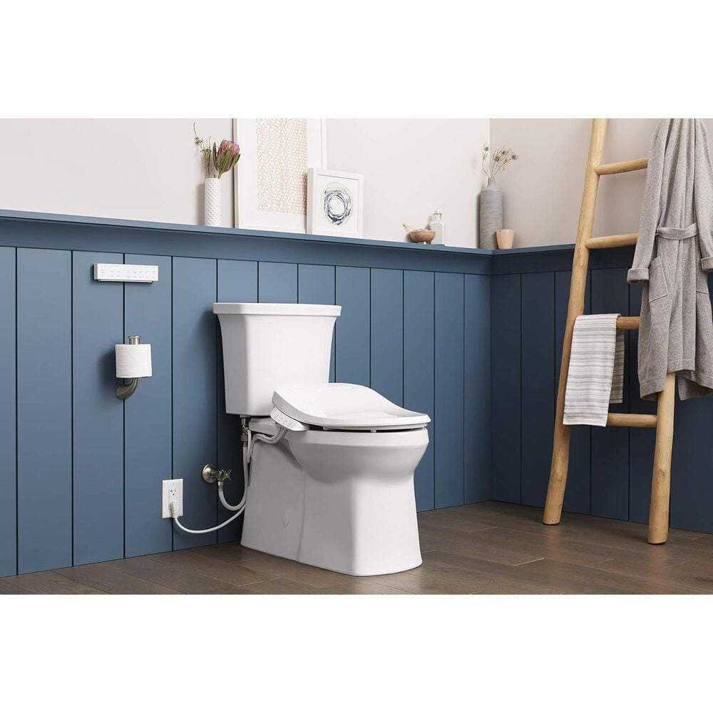 Kohler PureWash E700 Elongated Bidet Toilet Seat with Remote Control in White, , large