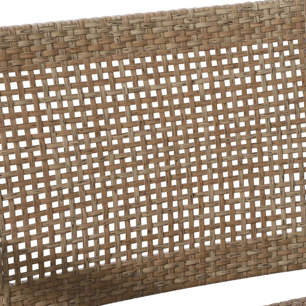 Hearth and Haven Outdoor Wood and Flat Wicker Club Chair in Light Brown (Set of 2), , large