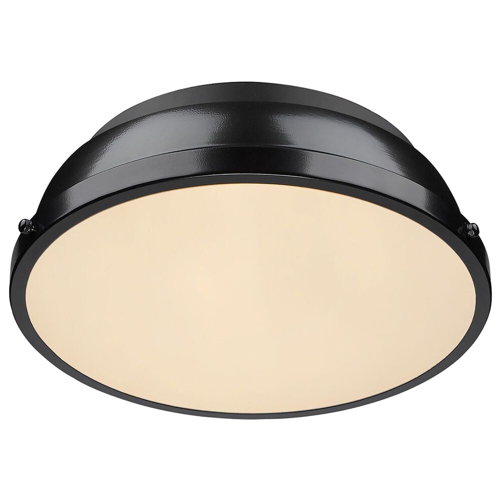 Golden Lighting Duncan 14" Flush Mount in Matte Black and Glossy Black, , large