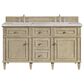 James Martin Vanities Lorelai 60" Double Vanity in Whitewashed Oak with 3 cm Eternal Jasmine Pearl Quartz Top, , large