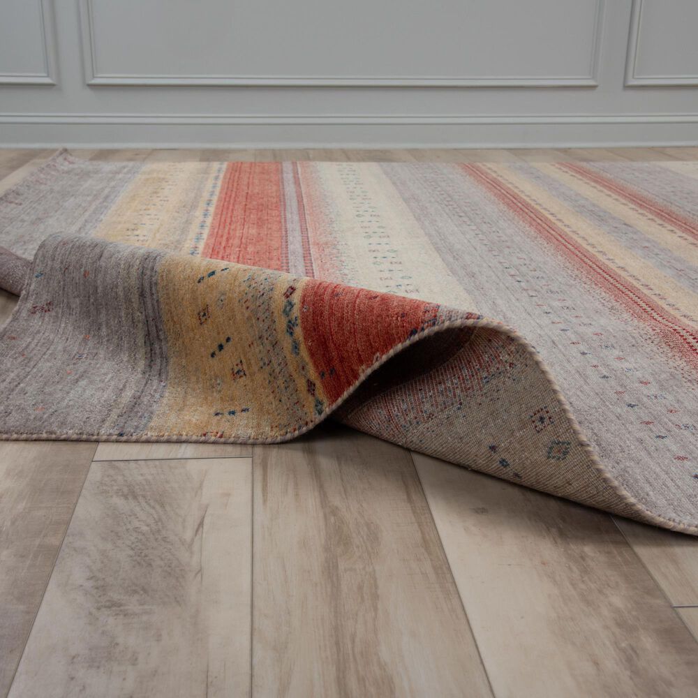 RIZZY Spectrum Gold, Rust, Gray, Blue, Cream, Beige and Green 4&#39; x 6&#39; Area Rug, , large