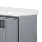 Lexora Home Ziva 72" Double Bathroom Vanity in Dark Grey with 2 cm White Quartz Top and Rectangular Sinks, , large