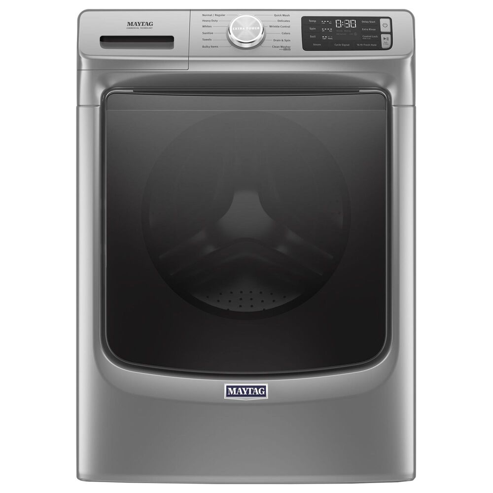 Maytag 4.8 Cu. Ft. Front Load Washer and 7.3 Cu. Ft. Gas Dryer Laundry Pair with Pedestal in Metallic Slate, , large