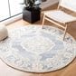 Safavieh Micro-Loop Bohemian 5" Round Light Blue and Ivory Area Rug, , large