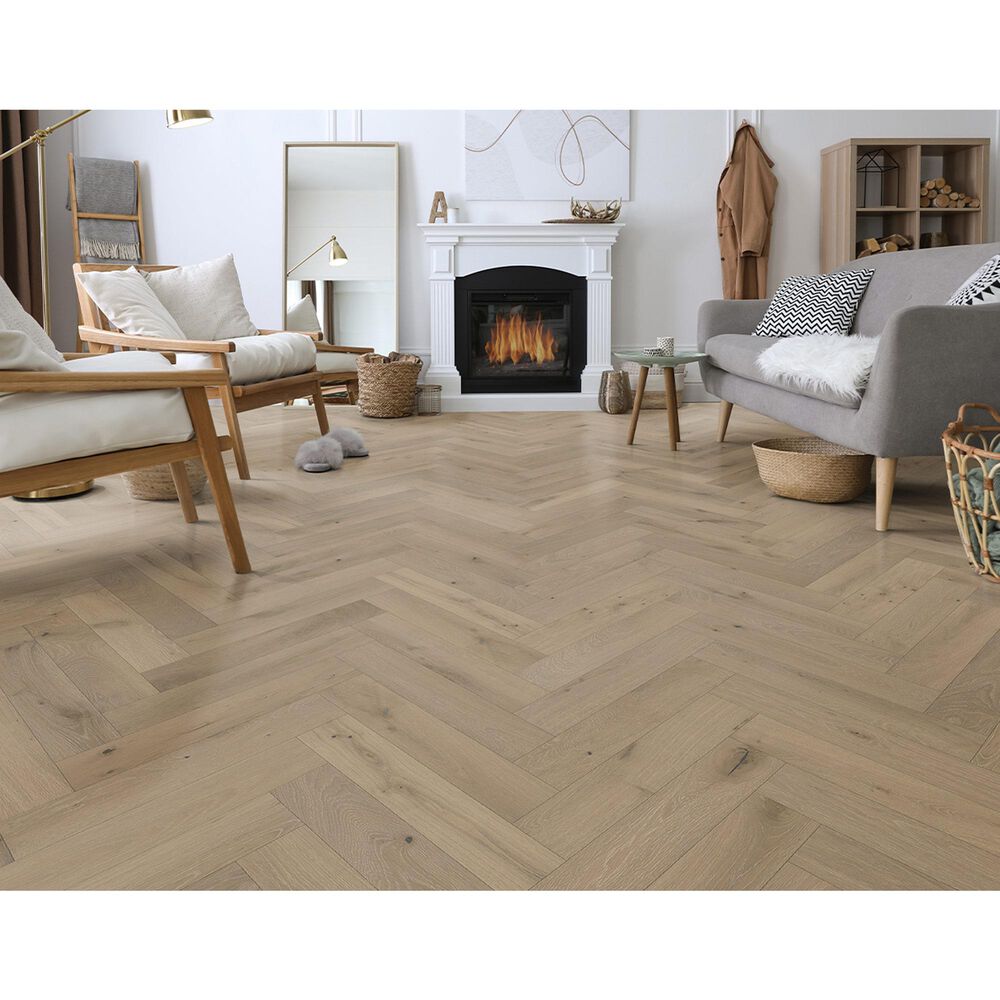 Mullican Flooring Castillian Premier Herringbone Coastal Fog European White Oak Hardwood, , large