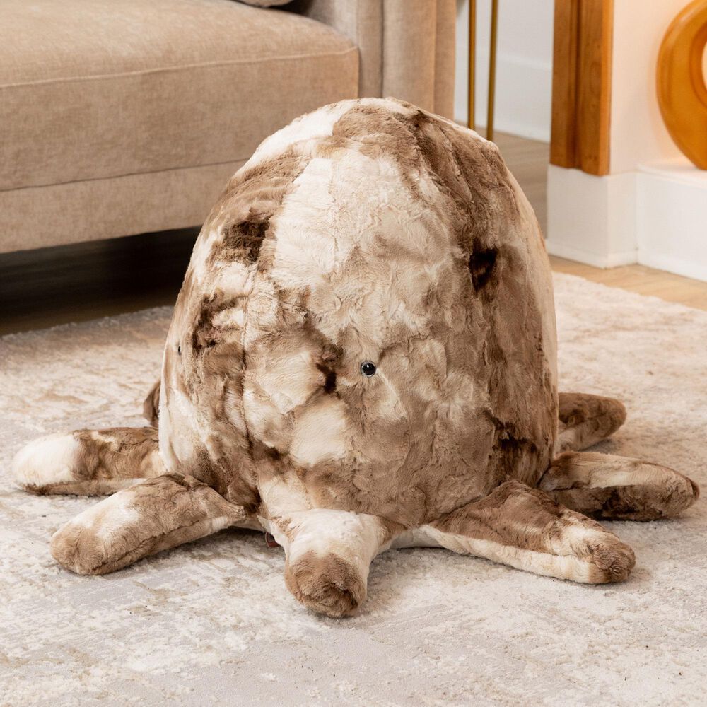 Jaxx Huggy The Octopus Sea Buddy Large Kids Stuffed Animal Bean Bag in Tie-Dye Coca Mocha, , large