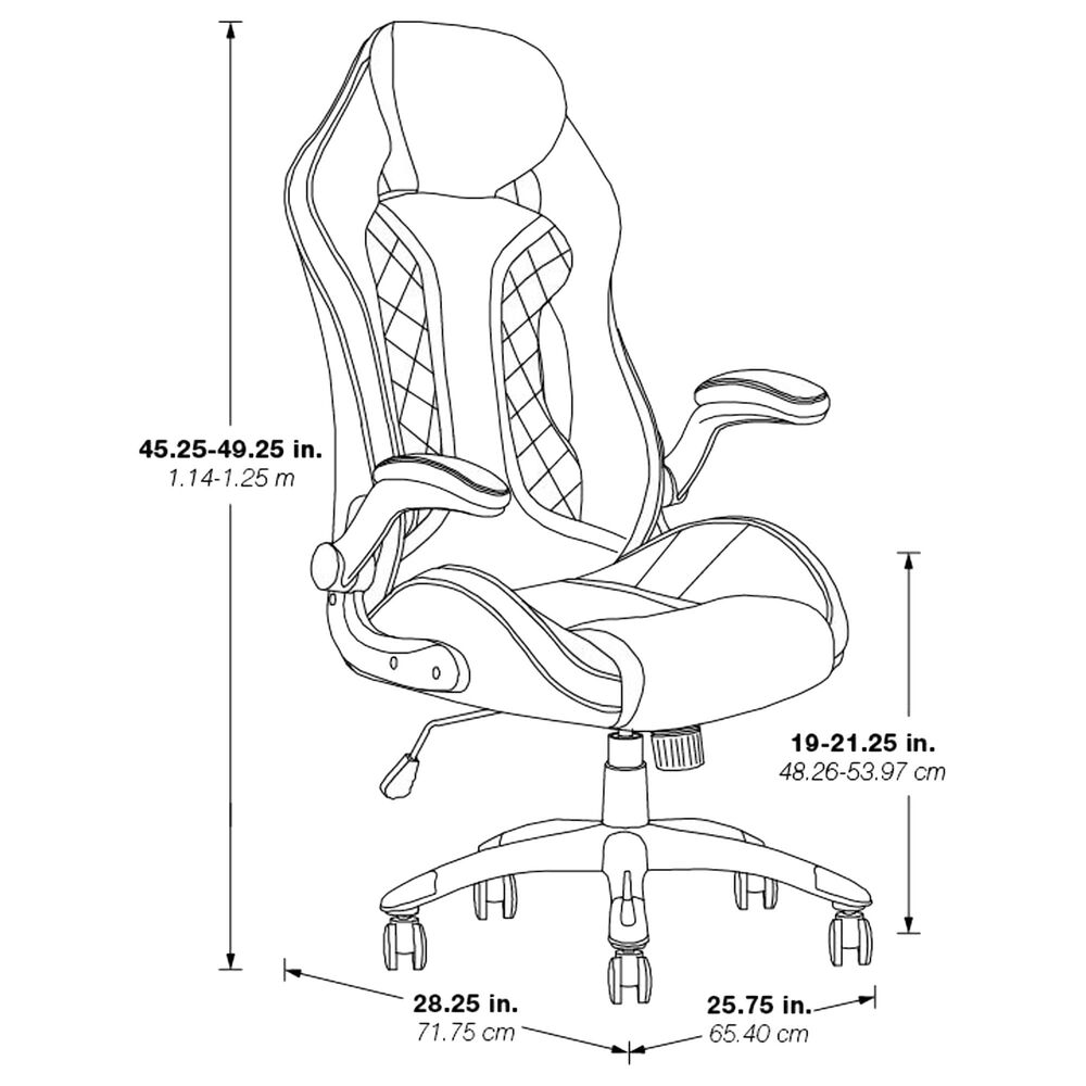 OSP Home Xplorer 51 Gaming Chair in Black and Gray, , large
