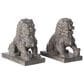 Alfresco Home 2-Piece Foo Dog Patio Statue in Antique Dark Brown, , large