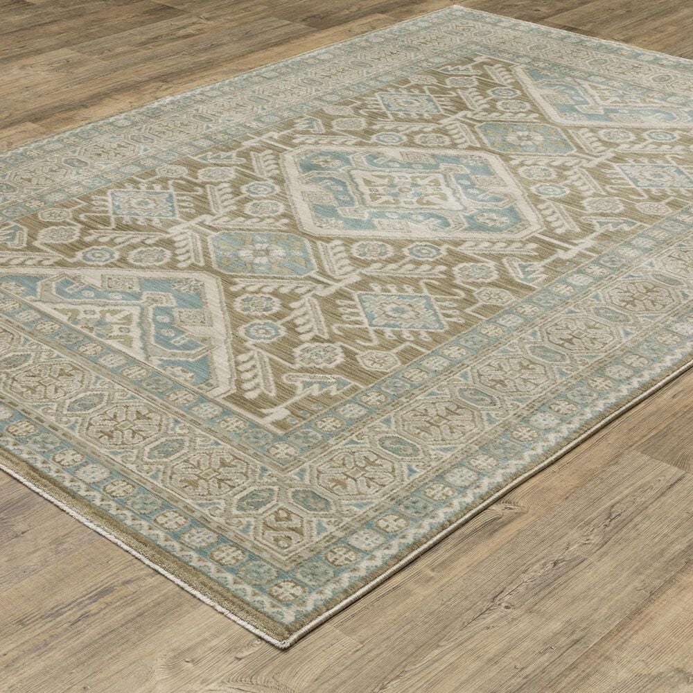 Oriental Weavers Maeve MAE08 Brown and Blue 9&#39;10&quot; x 12&#39;10&quot; Area Rug, , large