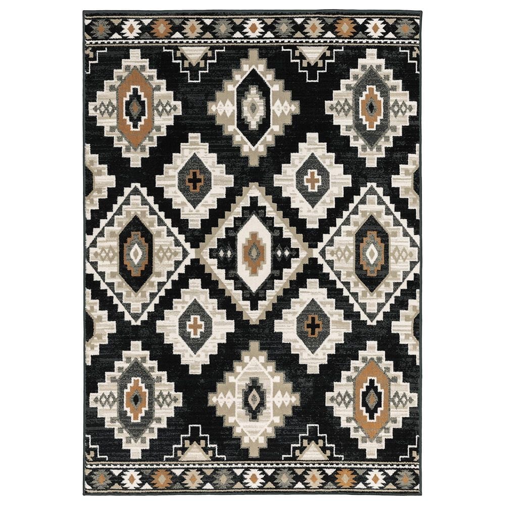 Oriental Weavers Georgia Southwest 605F0 9"10" x 12"10" Charcoal Area Rug, , large