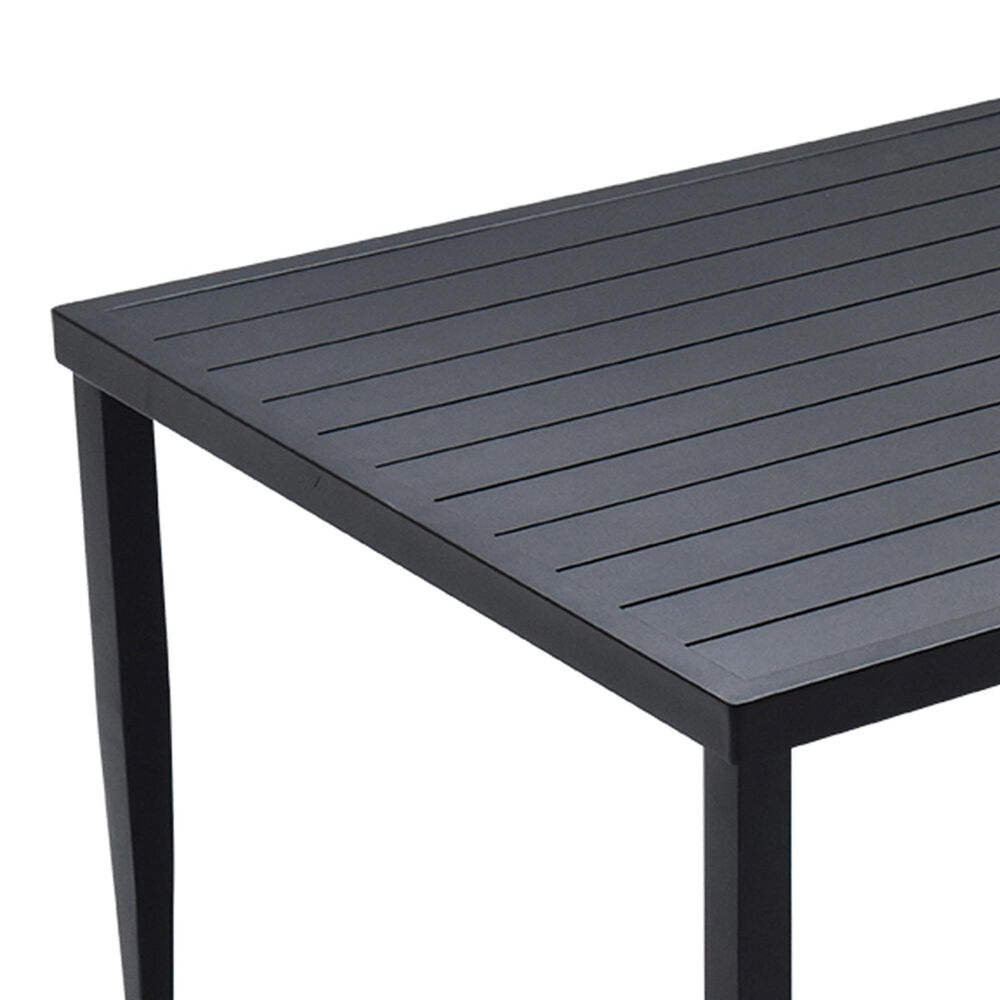 Hearth and Haven Outdoor Rectangular Dining Table with Umbrella Hole and Tapered Feet in Ember Black - Table Only, , large