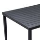 Hearth and Haven Outdoor Rectangular Dining Table with Umbrella Hole and Tapered Feet in Ember Black - Table Only, , large