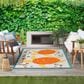Nourison Aloha 9" x 12" Teal and Multicolor Indoor/Outdoor Area Rug, , large