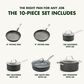 Green Pan Chatham 10-Piece Ceramic Nonstick Cookware Set in Grey, , large