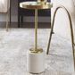 Uttermost Laurier 12" Drink Table in White and Brushed Brass, , large