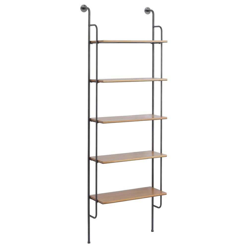 Maple and Jade 23" Wall Shelf in Brown and Black, , large