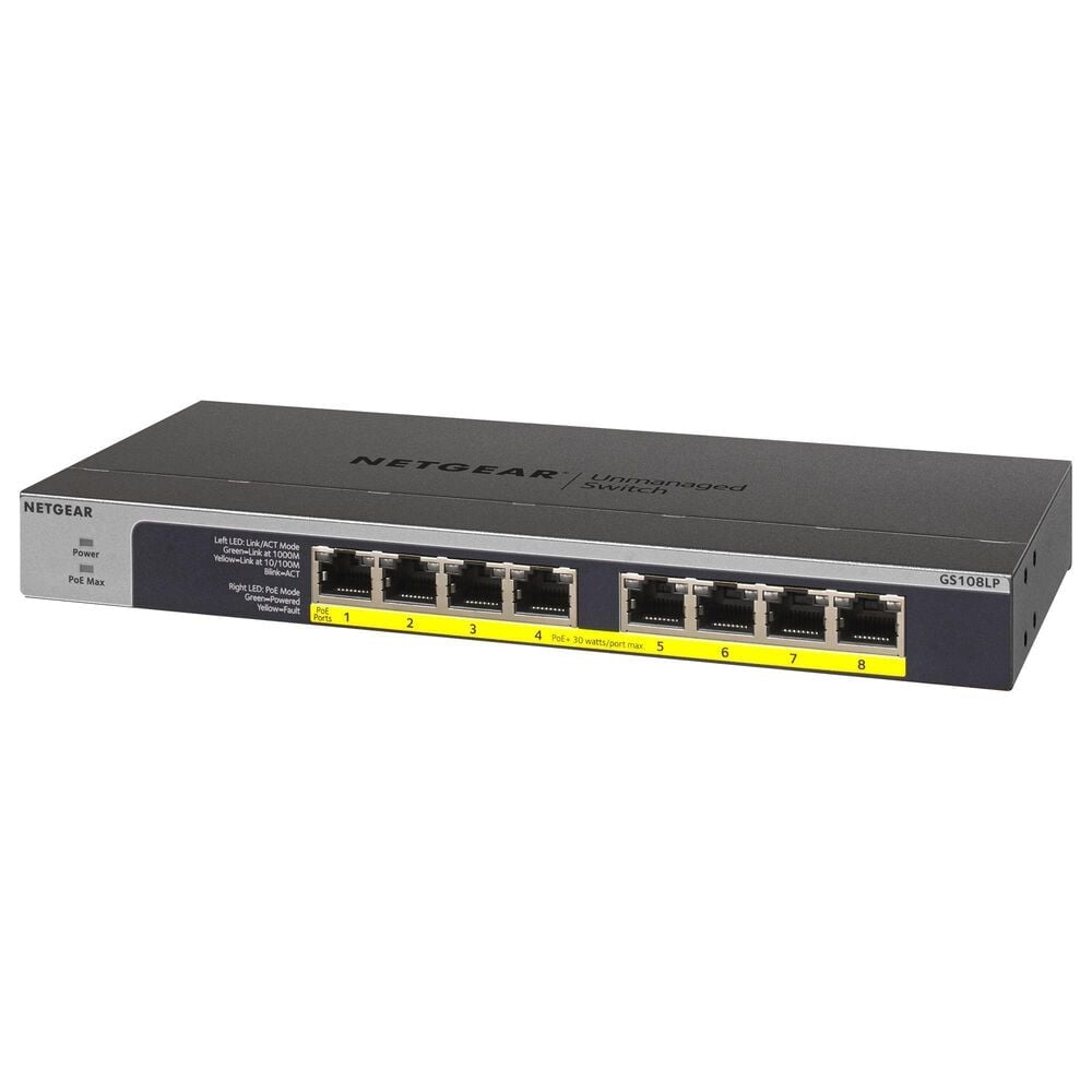 NETGEAR 8-Port Gigabit Ethernet PoE+ Unmanaged Switch with FlexPoE in Black, , large