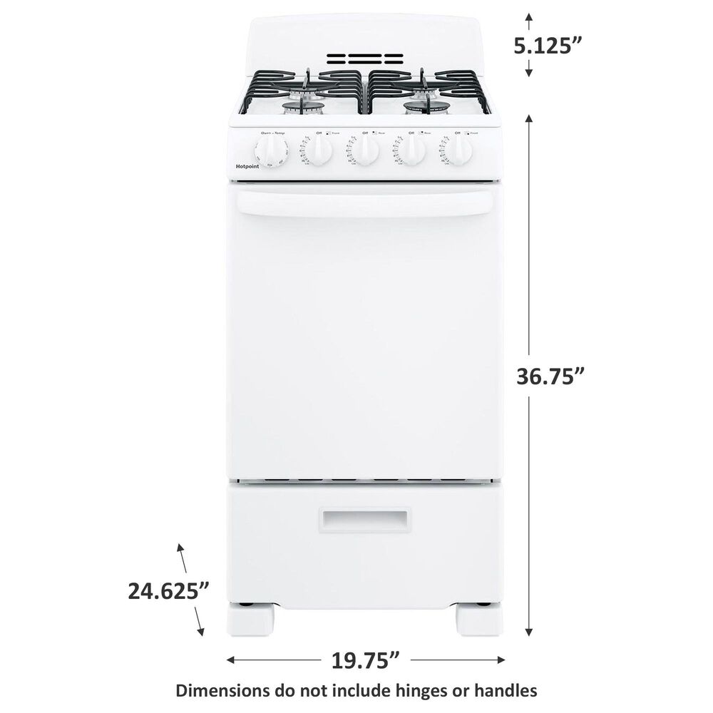 Hotpoint 20&quot; Front-Control Gas Range in White, , large