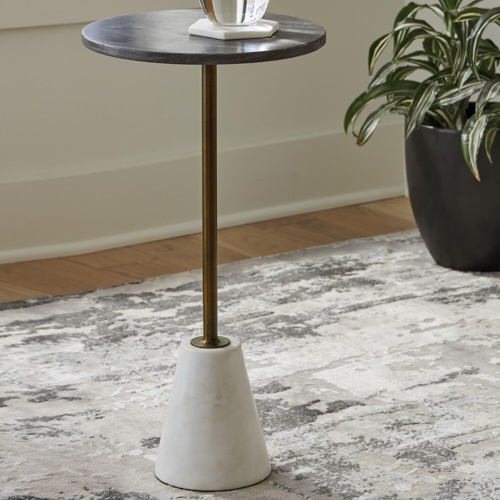 Ashley Caramont Accent Table in Gold, White and Black, , large