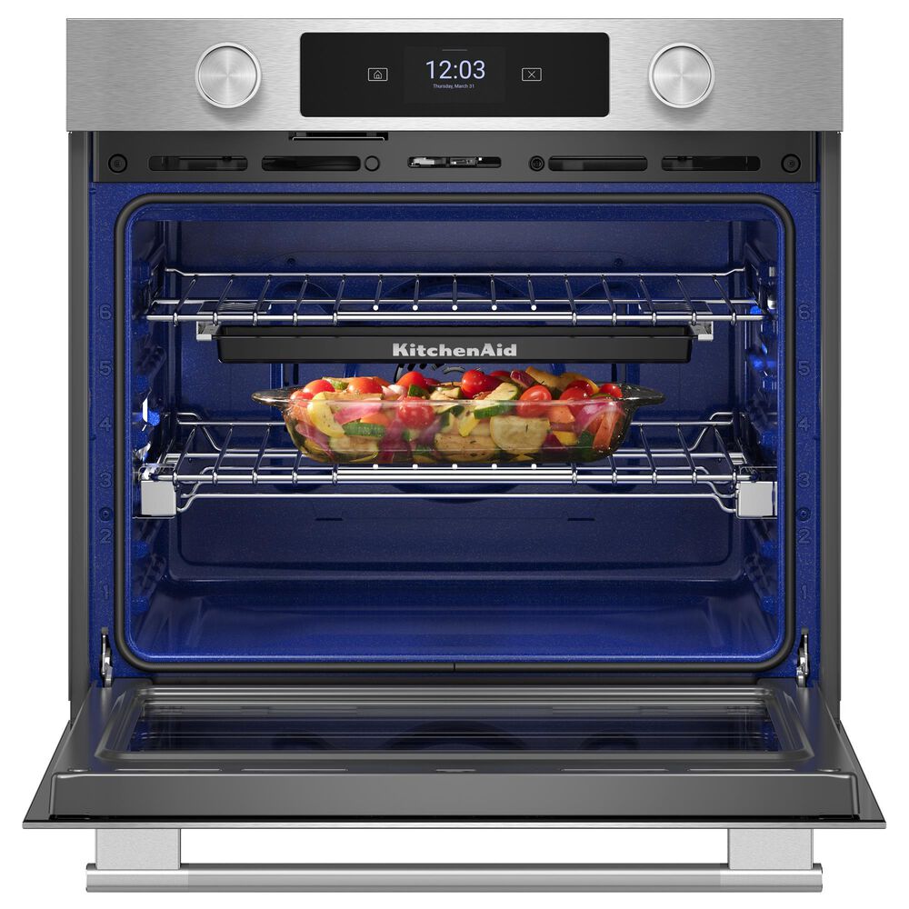 KitchenAid 2-Piece Kitchen Package with PrintShield Stainless Steel 30" Smart Single Wall Oven and Black 36" Induction Cooktop, , large