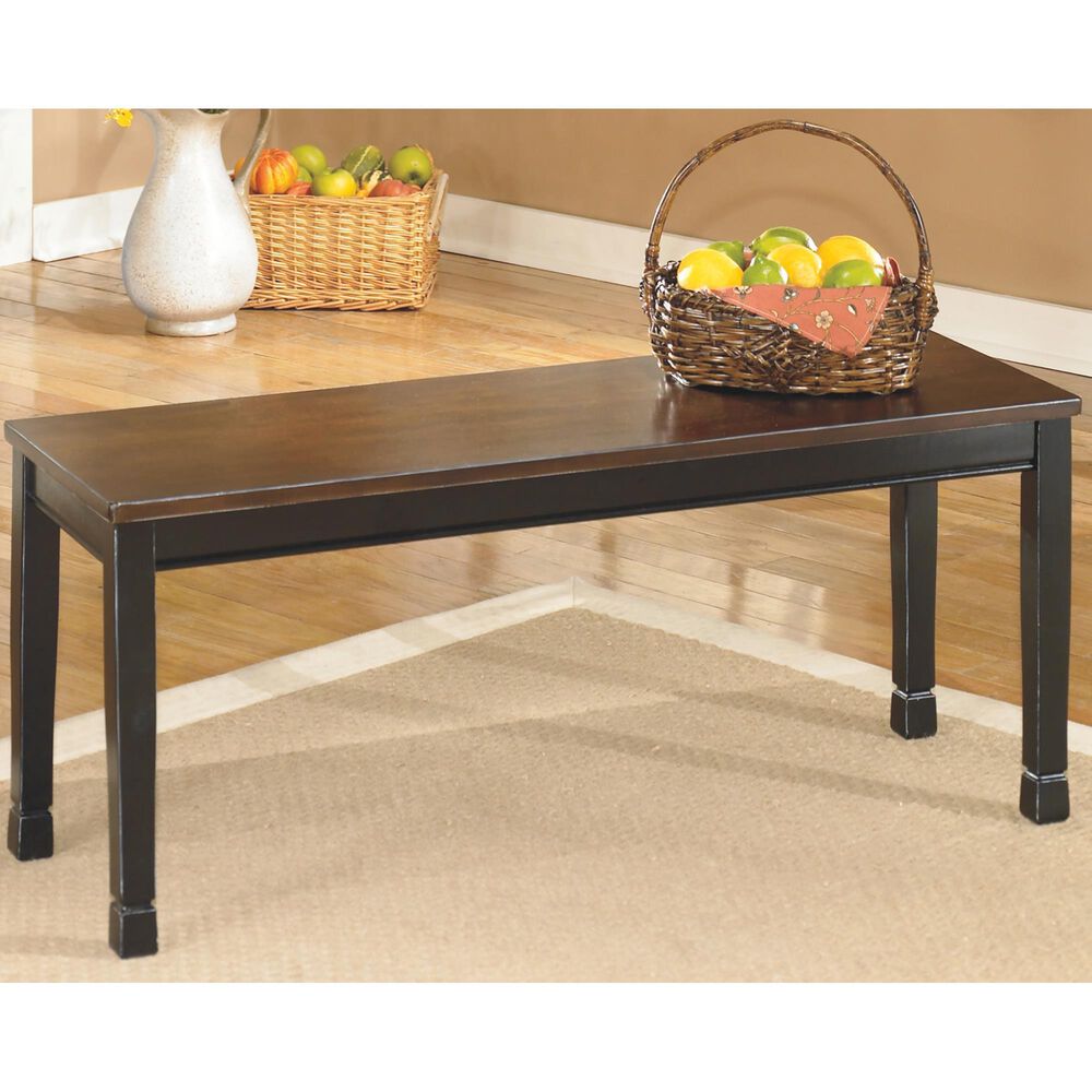 Ashley Owingsville Large Dining Room Bench in Black and Brown, , large