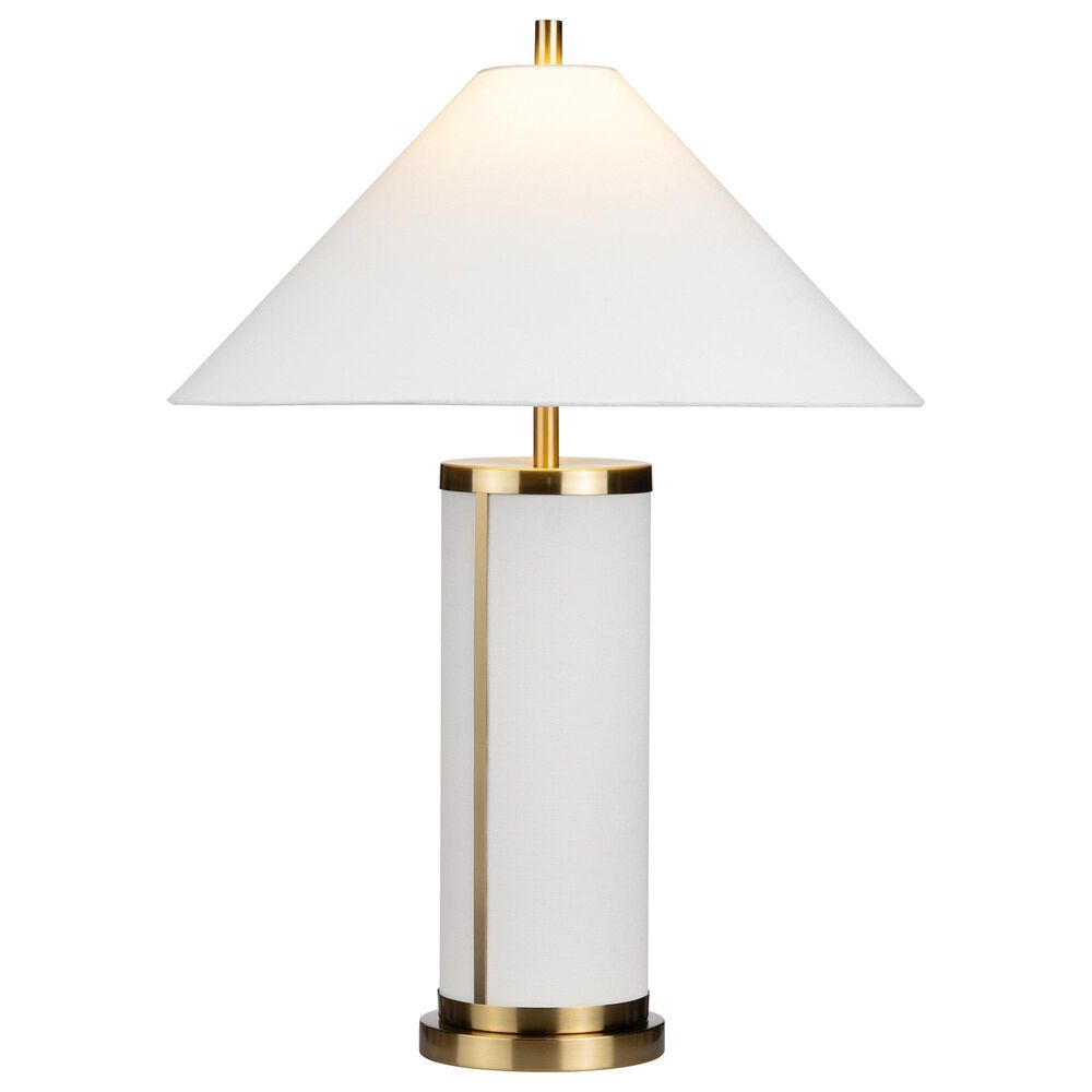 Crestview Collection Wyndham Table Lamp in White and Brass, , large