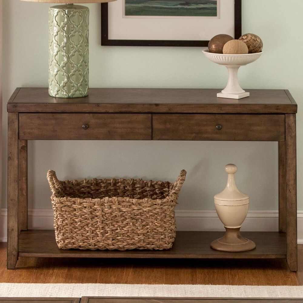 Belle Furnishings Mitchell Sofa Table in Nutmeg, , large