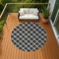 Dalyn Rug Company Soft Essentials Plaid Black 8" Round Indoor/Outdoor Area Rug, , large