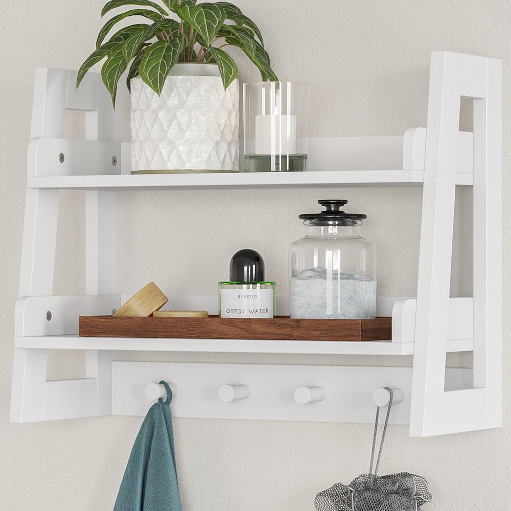 RiverRidge Home Amery 2-Tier Ladder Wall Shelf in White, , large