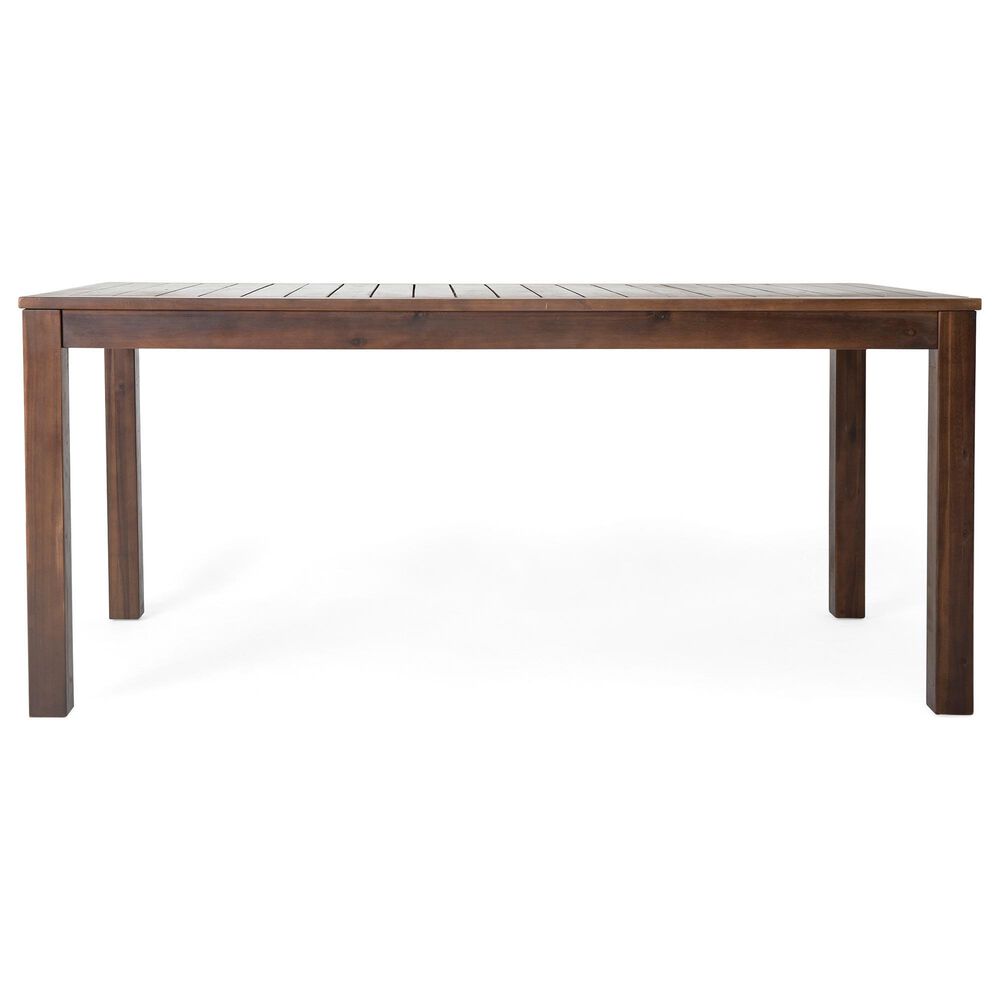 Hearth and Haven 3-Piece Outdoor Courtyard Table and Bench Set in Dark Brown, , large